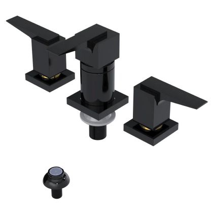 Rubinet Bidet Fitting with Spray, Diverter, and Vacuum Breaker (less drain) Black
