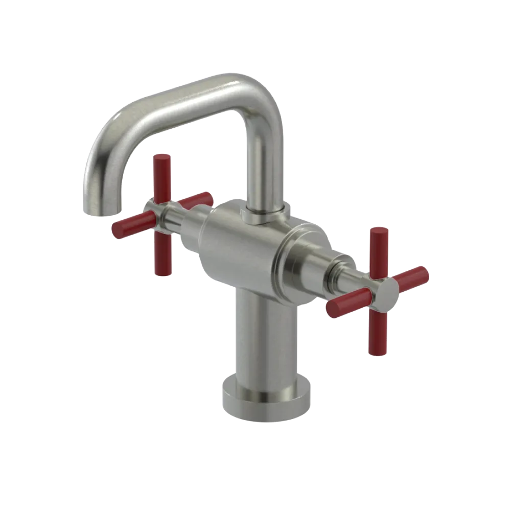Rubinet Single Hole Dual Handle Lav. Set. (less drain) Satin Nickel