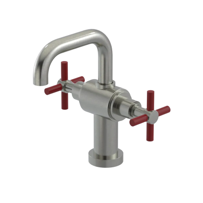 Rubinet Single Hole Dual Handle Lav. Set. (less drain) Satin Nickel