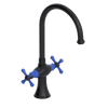 Rubinet Two Handle Single Hole Kitchen Set Matt Black