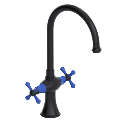 Rubinet Two Handle Single Hole Kitchen Set Matt Black