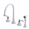 Rubinet Widespread Kitchen Set with Hand Spray Matt White