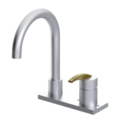 Rubinet 4" Centre Single Control Lav. Set. (less drain) Satin Chrome