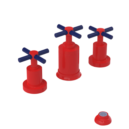 Rubinet Bidet Fitting with Spray, Diverter, and Vacuum Breaker (less drain) Red