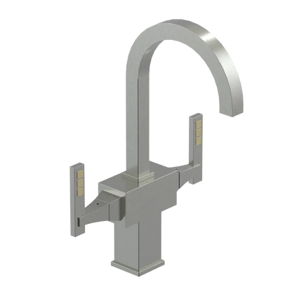 Rubinet Single Hole Dual Handle Lav. Set. (less drain) Satin Nickel