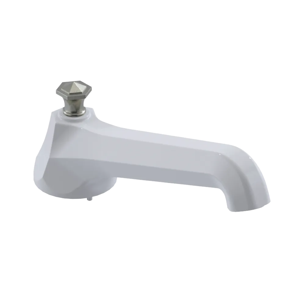 Rubinet Tub Filler Spout Deck Mount White