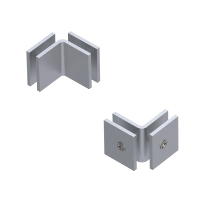 Rubinet 90 Glass to Glass Open Face Satin Chrome