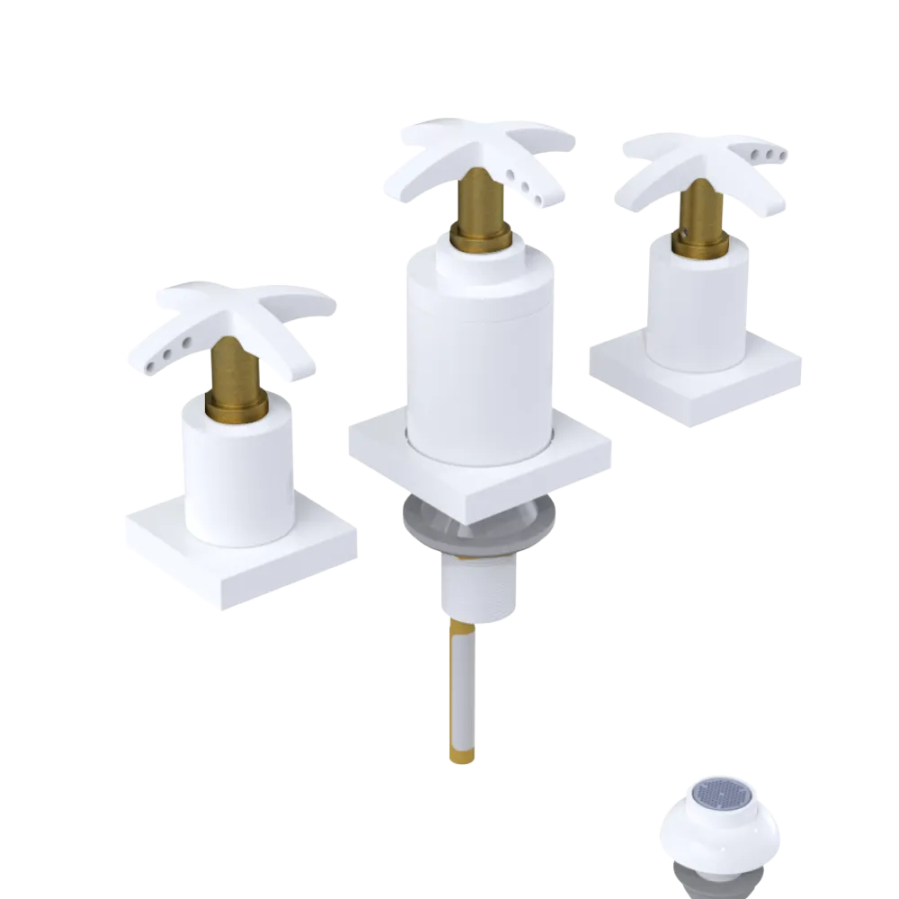 Rubinet Bidet Fitting with Spray, Diverter, and Vacuum Breaker (less drain) White