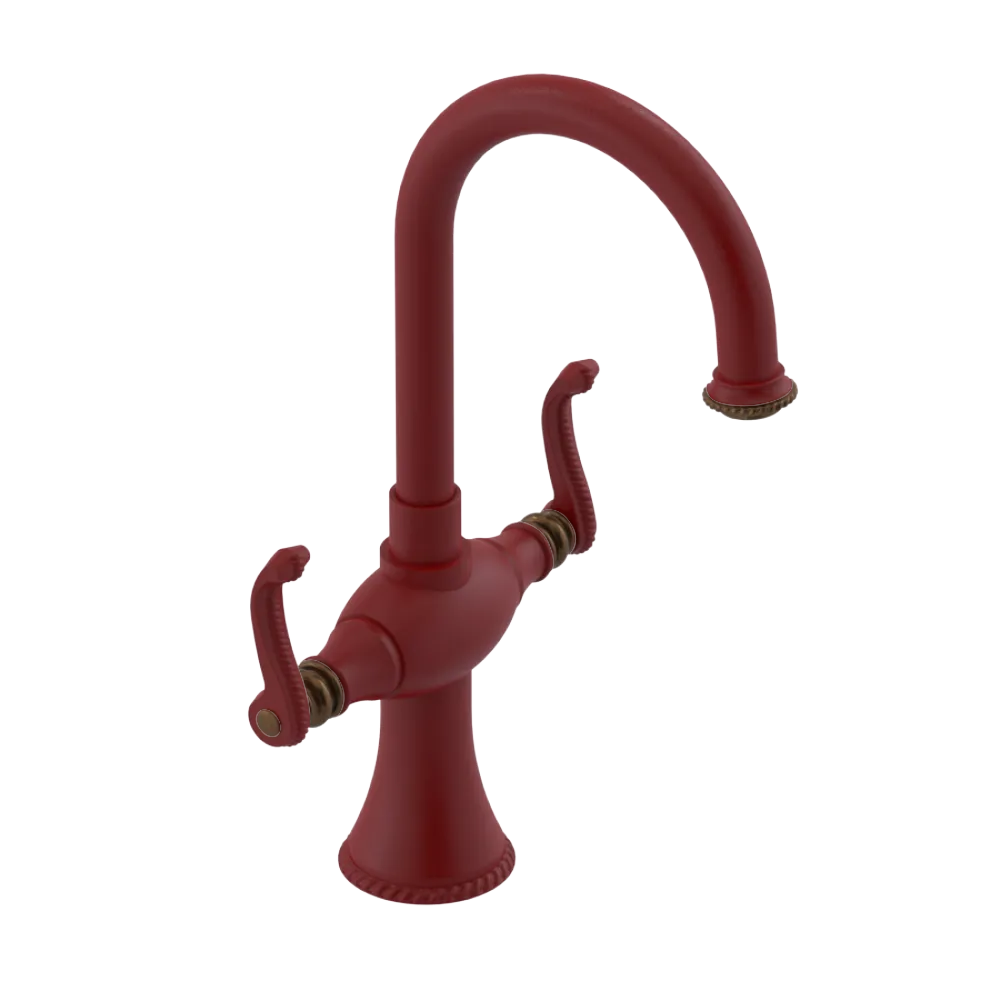 Rubinet Single Hole Dual Handle Lav. Set. (less drain) Maroon