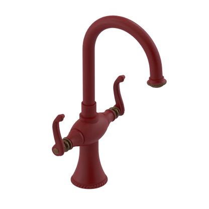 Rubinet Single Hole Dual Handle Lav. Set. (less drain) Maroon