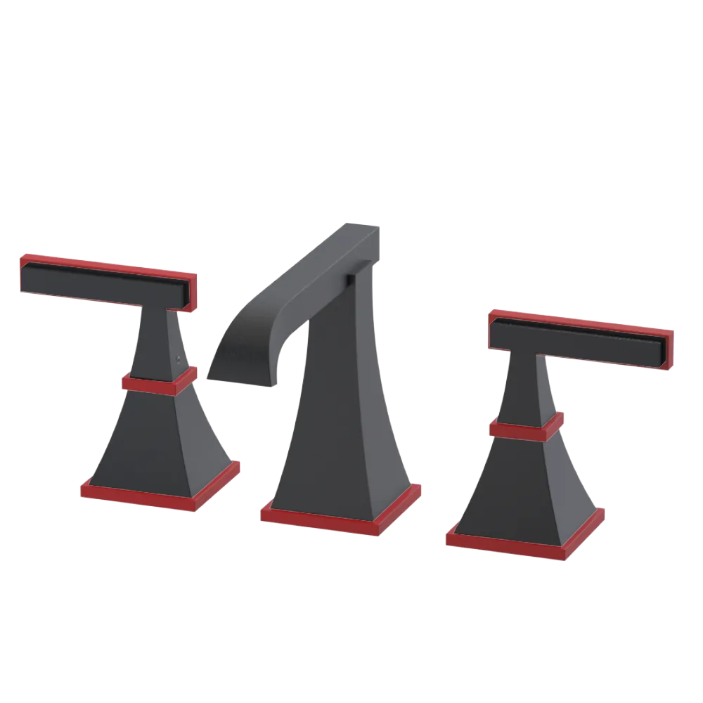 Rubinet Widespread Lav. Set. (less drain) Matt Black