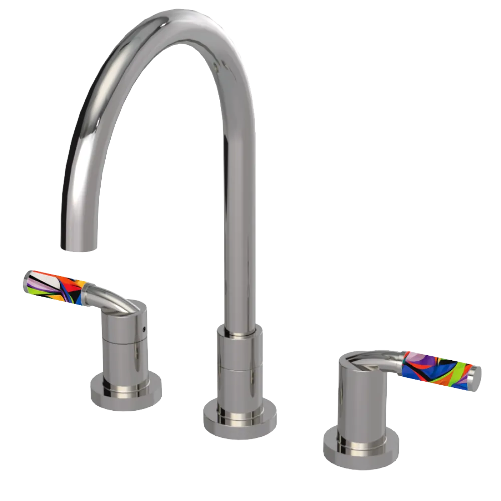 Rubinet Widespread Kitchen Set Polished Nickel