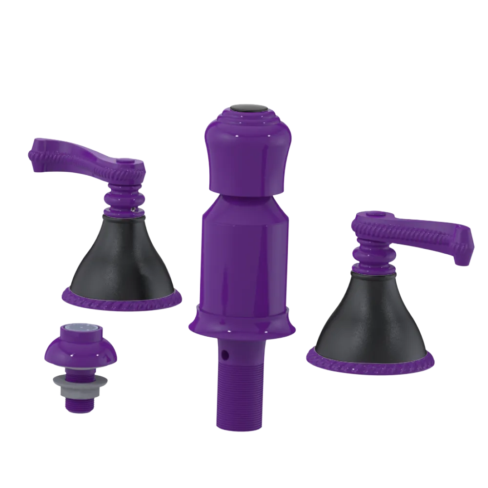 Rubinet Bidet Fitting with Spray, Diverter, and Vacum Breaker (Less Drain) Purple Haze