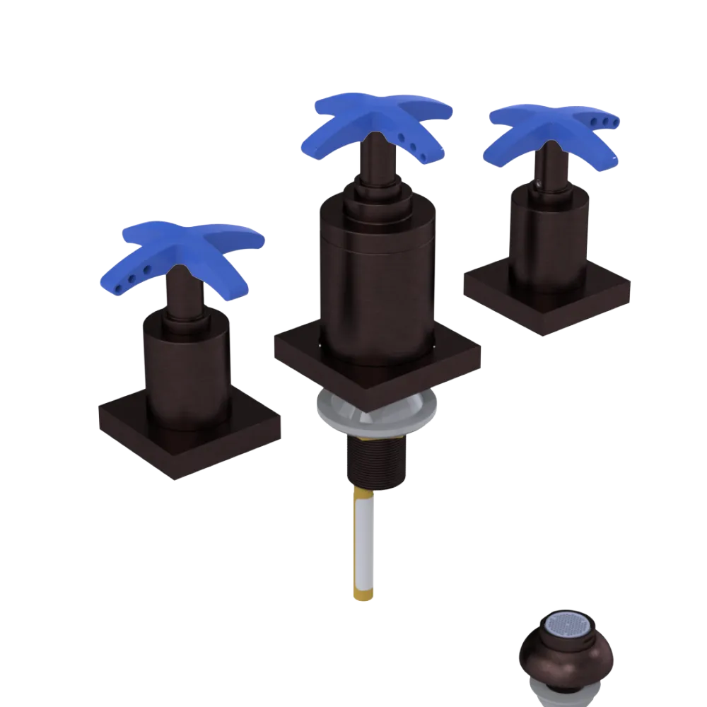 Rubinet Bidet Fitting with Spray, Diverter, and Vacuum Breaker (less drain) Tuscan Brass