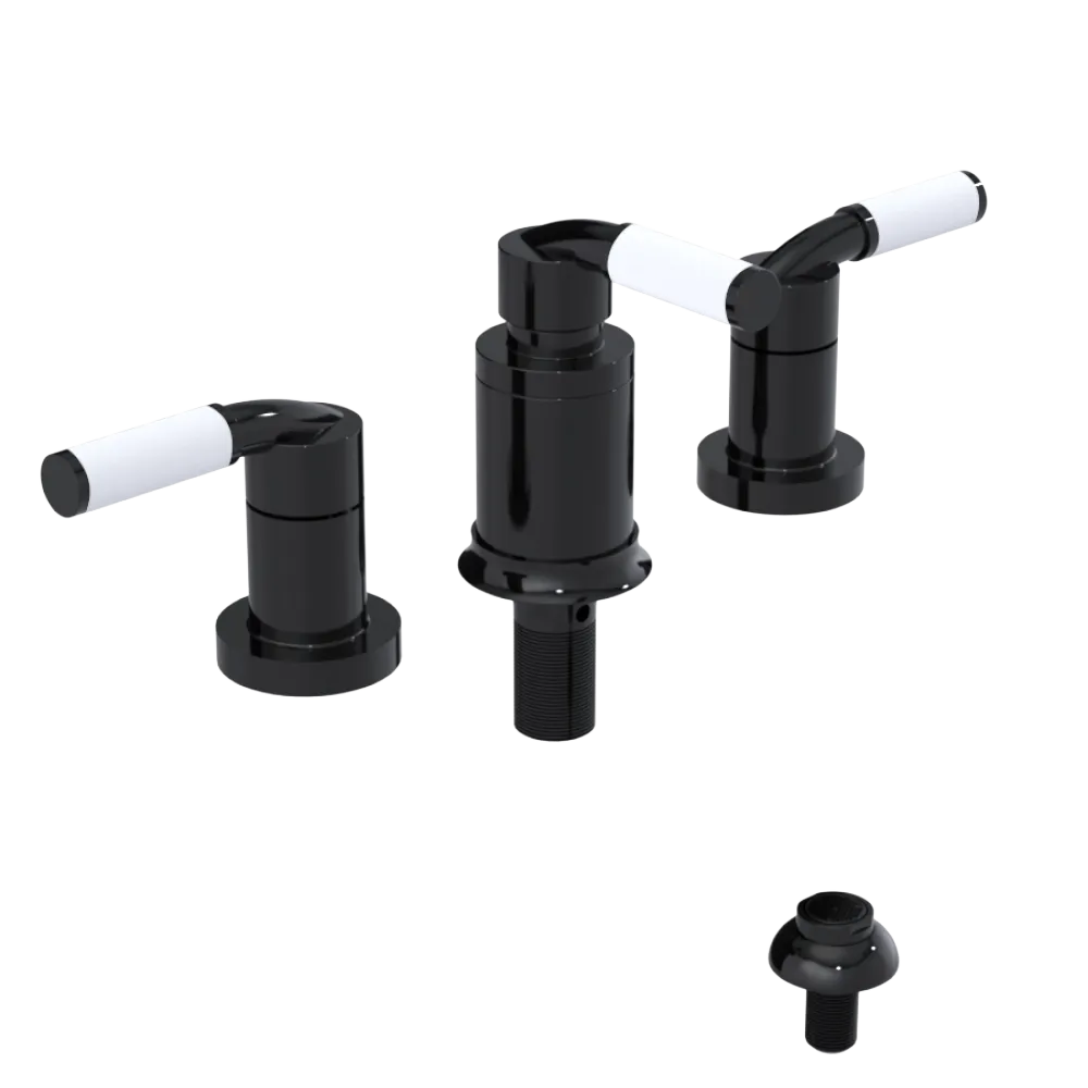 Rubinet Bidet Fitting with Spray, Diverter, and Vacuum Breaker (less drain) Black