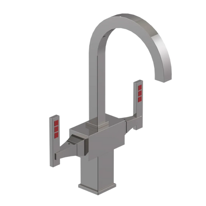 Rubinet Single Hole Dual Handle Lav. Set. (less drain) Polished Nickel
