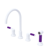 Rubinet Widespread Kitchen Set with Hand Spray White