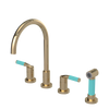 Rubinet Widespread Kitchen Set with Hand Spray Gold