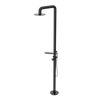 Rubinet Pressure Balance Outdoor Shower with Hand Held Shower & 10" Shower Head (with shelf) - 304 Stainless Steel Matt Black