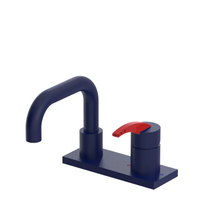 Rubinet 4" Centre Single Control Lav. Set. with Genesis spout (less drain) Midnight Blue