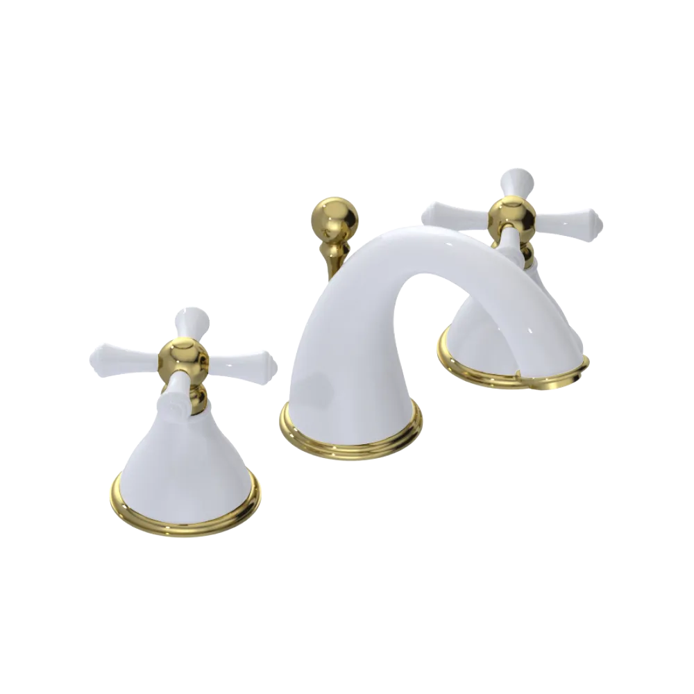 Rubinet Widespread Lav. Set. (less drain) White