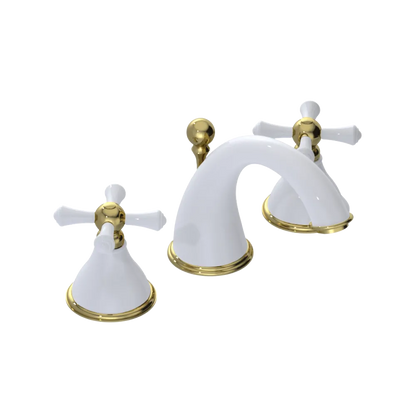 Rubinet Widespread Lav. Set. (less drain) White