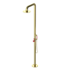 Rubinet Pressure Balance Outdoor Shower with Hand Held Shower & 10" Shower Head - 304 Stainless Steel Bright Brass