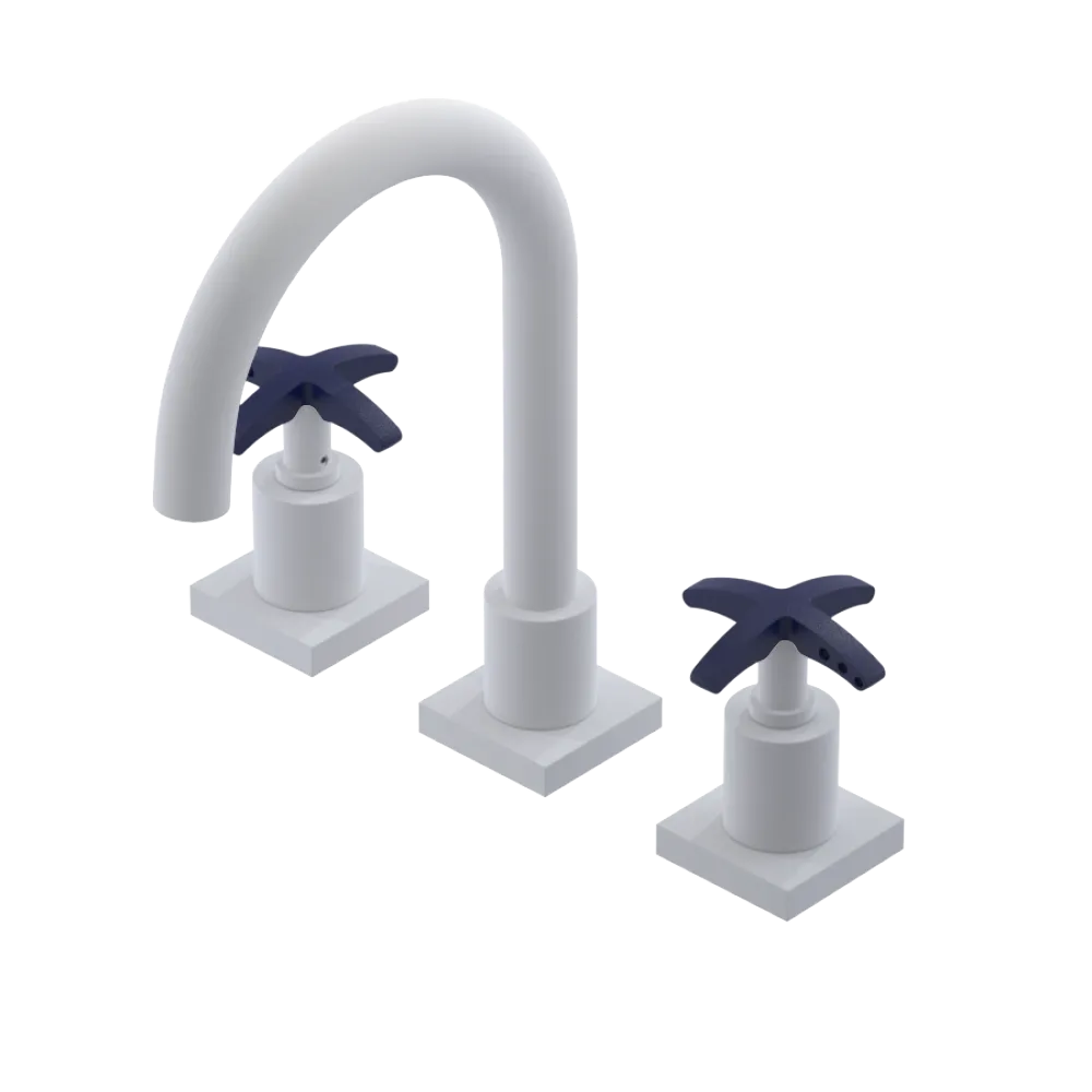 Rubinet Widespread Lav. Set. (less drain) Matt White
