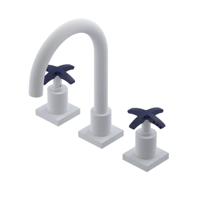 Rubinet Widespread Lav. Set. (less drain) Matt White