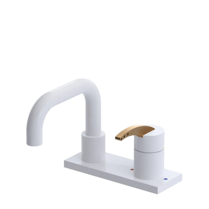 Rubinet 4" Centre Single Control Lav. Set. with Genesis spout (less drain) White