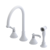 Rubinet Widespread Kitchen Set with Hand Spray Matt White