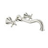 Baril Two handles wall-mounted lavatory faucet, drain not included