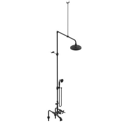 Rubinet Deck Mount Tub & Shower with Hand Held Shower Matt Black