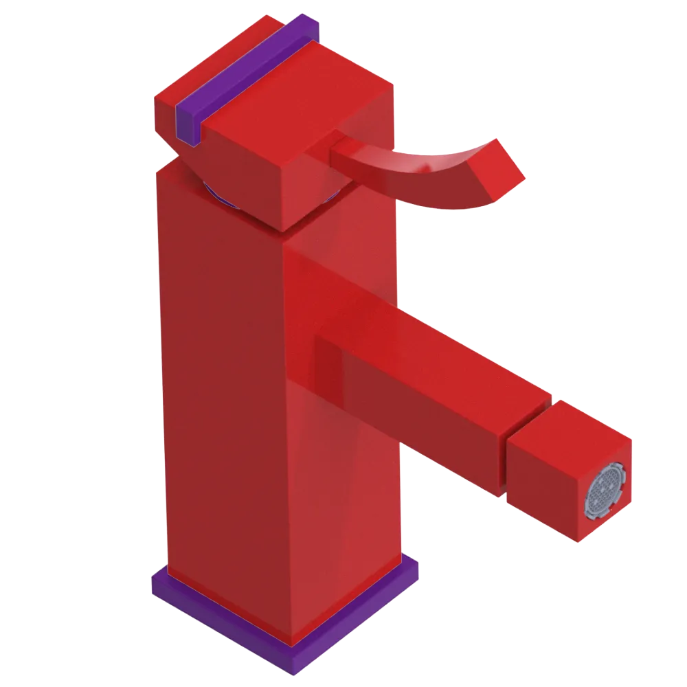 Rubinet Single Control Bidet Fitting (less drain) Red