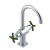 Rubinet Single Hole Dual Handle Lav. Set. (less drain) Satin Chrome