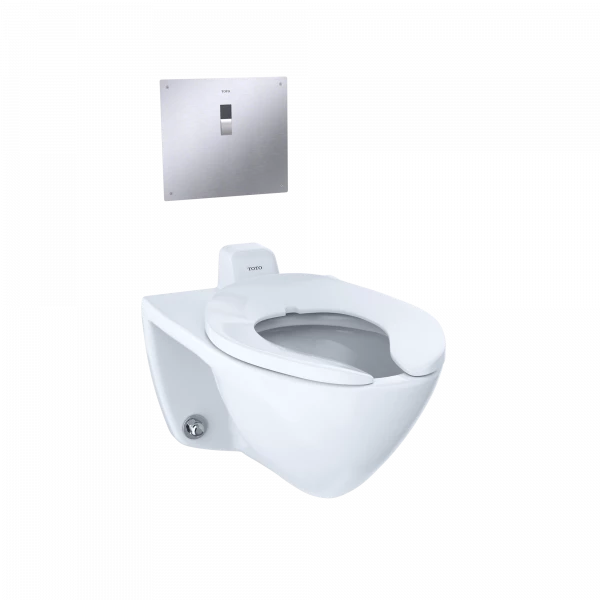 TOTO Commercial Flushometer Ultra-High Efficiency Toilet, 1.0/1.28/1.6 GPF, Elongated Bowl - Back Spud - CEFIONTECT