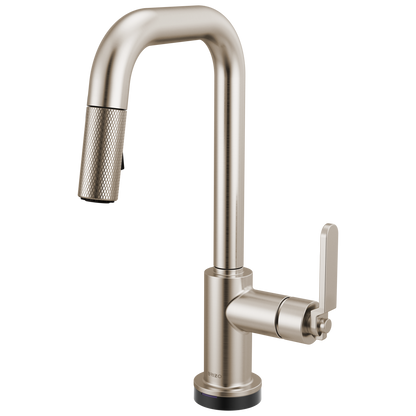 Brizo Smarttouch Pull Down Prep Faucet With Square Spout Industrial Handle