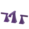 Rubinet Widespread Lav. Set. (less drain) Purple Haze