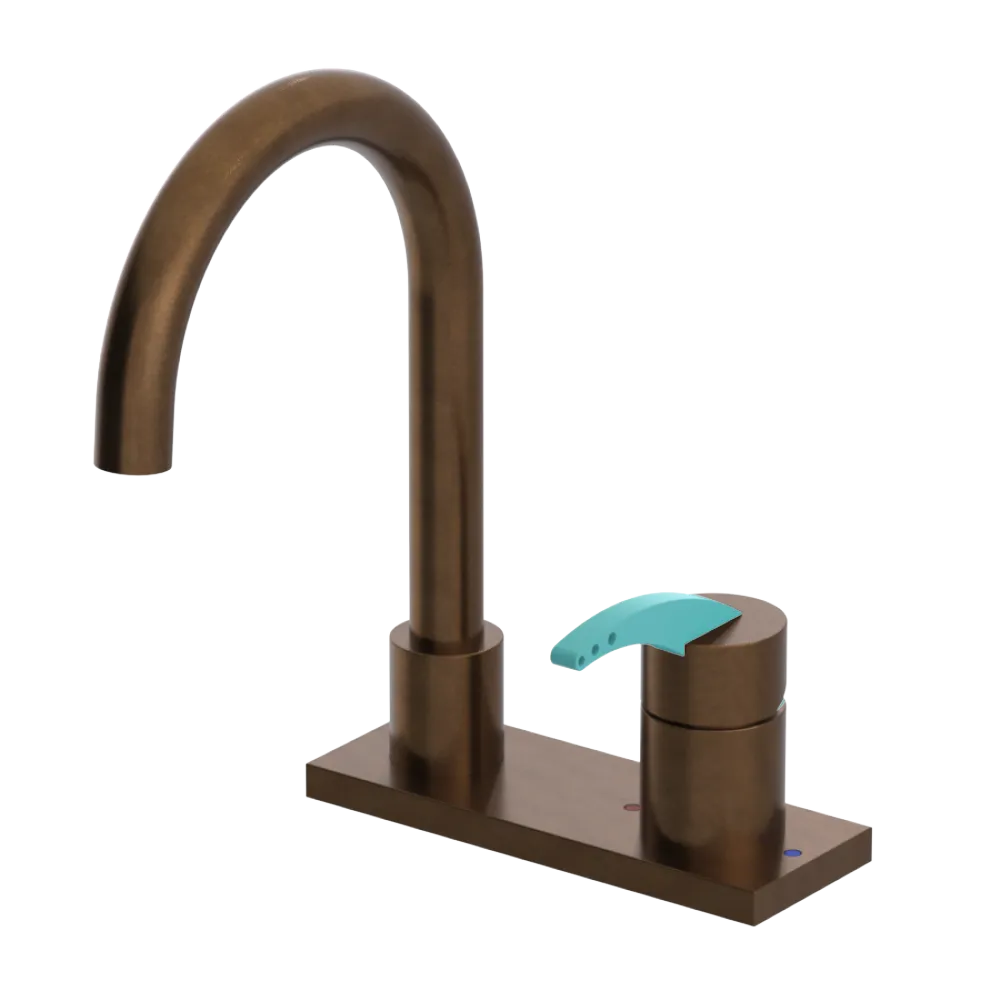 Rubinet 4" Centre Single Control Lav. Set. (less drain) Tuscan Brass