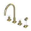 Rubinet Widespread Kitchen Set with Hand Spray Gold