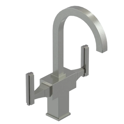 Rubinet Single Hole Dual Handle Lav. Set. (less drain) Satin Nickel