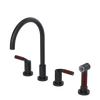 Rubinet Widespread Kitchen Set with Hand Spray Matt Black