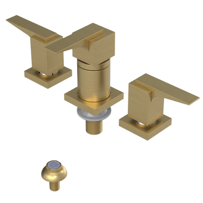 Rubinet Bidet Fitting with Spray, Diverter, and Vacuum Breaker (less drain) Satin Brass