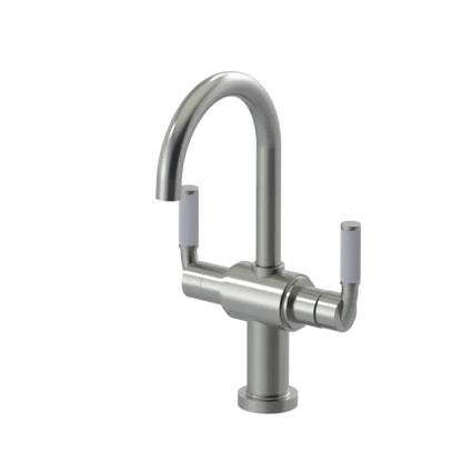 Rubinet Single Hole Dual Handle Lav. Set. (less drain) Satin Nickel