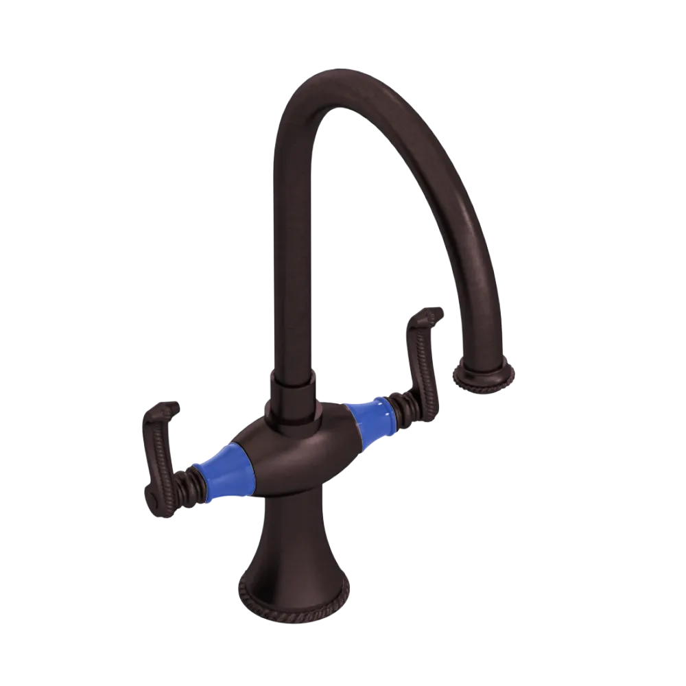 Rubinet Two Handle Single Hole Kitchen Set Tuscan Brass