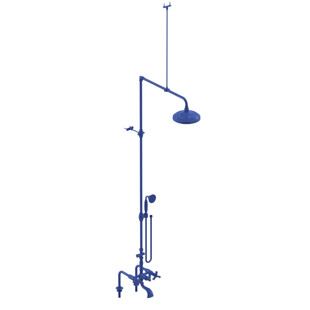 Rubinet Deck Mount Tub & Shower with Hand Held Shower Blu Jean