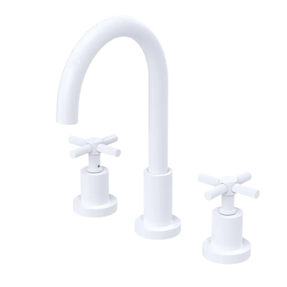 Rubinet Widespread Kitchen Set with LaSalle Spout White