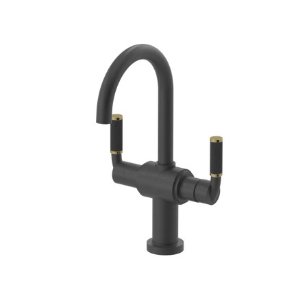 Rubinet Single Hole Dual Handle Lav. Set. (less drain) Matt Black