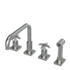 Rubinet Widespread Kitchen Set with Genesis Spout with Hand Spray Satin Nickel