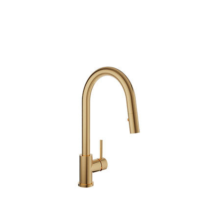 Baril Modern single-hole kitchen faucet with single lever and 2-function pull-down spray